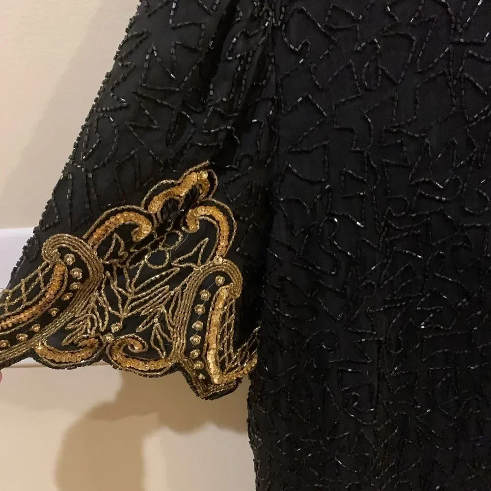 Vintage LAURENCE KAZAR LSequin Beaded Blouse - Picture 2 of 12